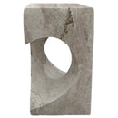 Walnut Travertine Designer Pedestal Stand-Alone Hearth Shape Sink (W)18" (L)18" (H)33" side view