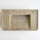 Walnut Travertine Fluted Rectangular Wall Mount Sink - 16"x32"x10" - Honed