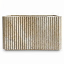 Walnut Travertine Fluted Rectangular Wall Mount Sink - 16"x32"x10" - Honed