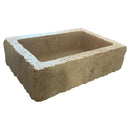 Walnut Travertine Rustic Rectangular Wall-mount Bathroom Sink (W)20" (L)30" (H)8"  angle view