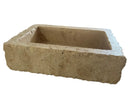 Walnut Travertine Rustic Rectangular Wall-mount Bathroom Sink (W)20" (L)30" (H)8"  angle view