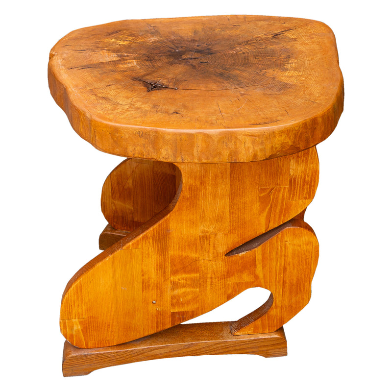 walnut wood human leg shape side table 24x25x24 matte natural side product shot