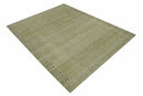Warm Contemporary Hand Knotted Olive and Brown Design 8x10 Wool area rug