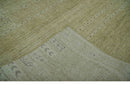 Warm Contemporary Hand Knotted Olive and Brown Design Custom Made Wool area rug
