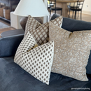 Arlet Floral Block Printed Pillow Cover | Light Brown