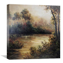 Warm Tones Lake Oil Painting