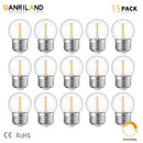 Warm white g40 e27 1w led globe bulbs 15 pack outdoor patio light