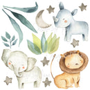 Safari Animals, Jungle Creatures - Fabric Nursery Wall Art Decal