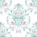 Watercolor Damask Pattern Wallpaper