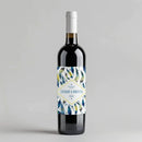 Watercolor Feathers Wine Label