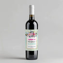Watercolor Roses Bridal Shower Wine Label