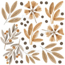 Scandinavian Brown leaves - Fabric Nursery Wall Art Decals