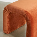 Waterfall Stool in Burnt Orange Velvet (W)19.5" (L)19" (H)16" product shot closeup