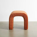 Waterfall Stool in Burnt Orange Velvet (W)19.5" (L)19" (H)16" product shot front view