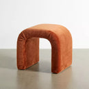 Waterfall Stool in Burnt Orange Velvet (W)19.5" (L)19" (H)16" product shot angle view