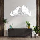 Waterfall View Metal Wall Art – Nature Scenic Waterfall Cabin Home Decor