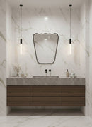 Black Frame Mirror, Italian Wavy Brass Mirror