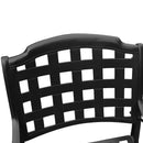 Outdoor Aluminum 5pc Square Black Patio Dining Set with Four Chairs