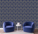 Dark Blue Wallpaper with Yellow Lines