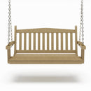 SimplyPoly 4 Foot Amish Made Mission Recycled Plastic Porch Swing, Birchwood Wood Grain