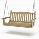 SimplyPoly 4 Foot Amish Made Mission Recycled Plastic Porch Swing, Birchwood Wood Grain