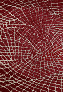 Web Hand Tufted 5x8 Modern Style Maroon Wool Area Rug
