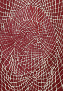 Web Hand Tufted 5x8 Modern Style Maroon Wool Area Rug