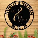 Wedding Sign, Mr & Mrs, Names and Date