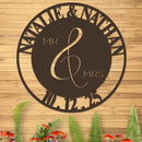 Wedding Sign, Mr & Mrs, Names and Date