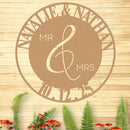 Wedding Sign, Mr & Mrs, Names and Date