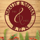 Wedding Sign, Mr & Mrs, Names and Date