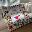 Show mom how much you care with a personalized family photo blanket plush - the perfect gift!