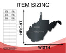 Metal West Virginia Wall Art - Custom Metal US State Sign - 14 Color Options