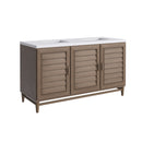 James Martin Portland 60" Double Bathroom Vanity, Whitewashed Walnut