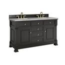 James Martin Brookfield 60" Double Bathroom Vanity, Black Onyx