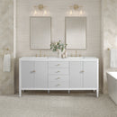James Martin Myrrin 72" Double Bathroom Vanity, Bright White