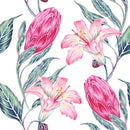Pink Protea and Lilies  Wallpaper