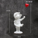 DecorBites™ Balloon Girl Tank Art Figure Resin Statues Collection for Interior Decor