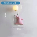 Whimsical bear 3d moon wall lamp bedroom interior lighting