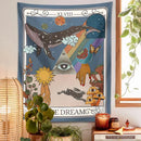 Whimsical blue decorbites dream tarot tapestry bedroom wall art