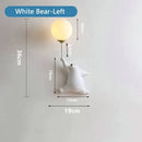 Whimsical blue pink & white bear wall lamp for kids bedroom