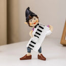 Whimsical clown resin art statue living room accordion figurine