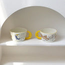 Whimsical off-white moon ceramic mug kitchen bear moon drinkware