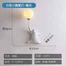 Whimsical pink blue and white bear kids wall lamp set for bedroom