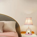 Whimsical pink & white castle kids chandelier led bedroom light