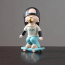 Whimsical resin boys sports statues set bedroom decor