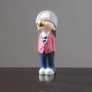 Whimsical resin boys sports statues set bedroom decor