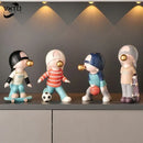 Whimsical resin boys sports statues set bedroom decor