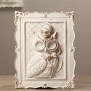 Whimsical white and gold cat portrait wall decoration frame bedroom