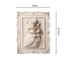 Whimsical white and gold cat portrait wall decoration frame bedroom